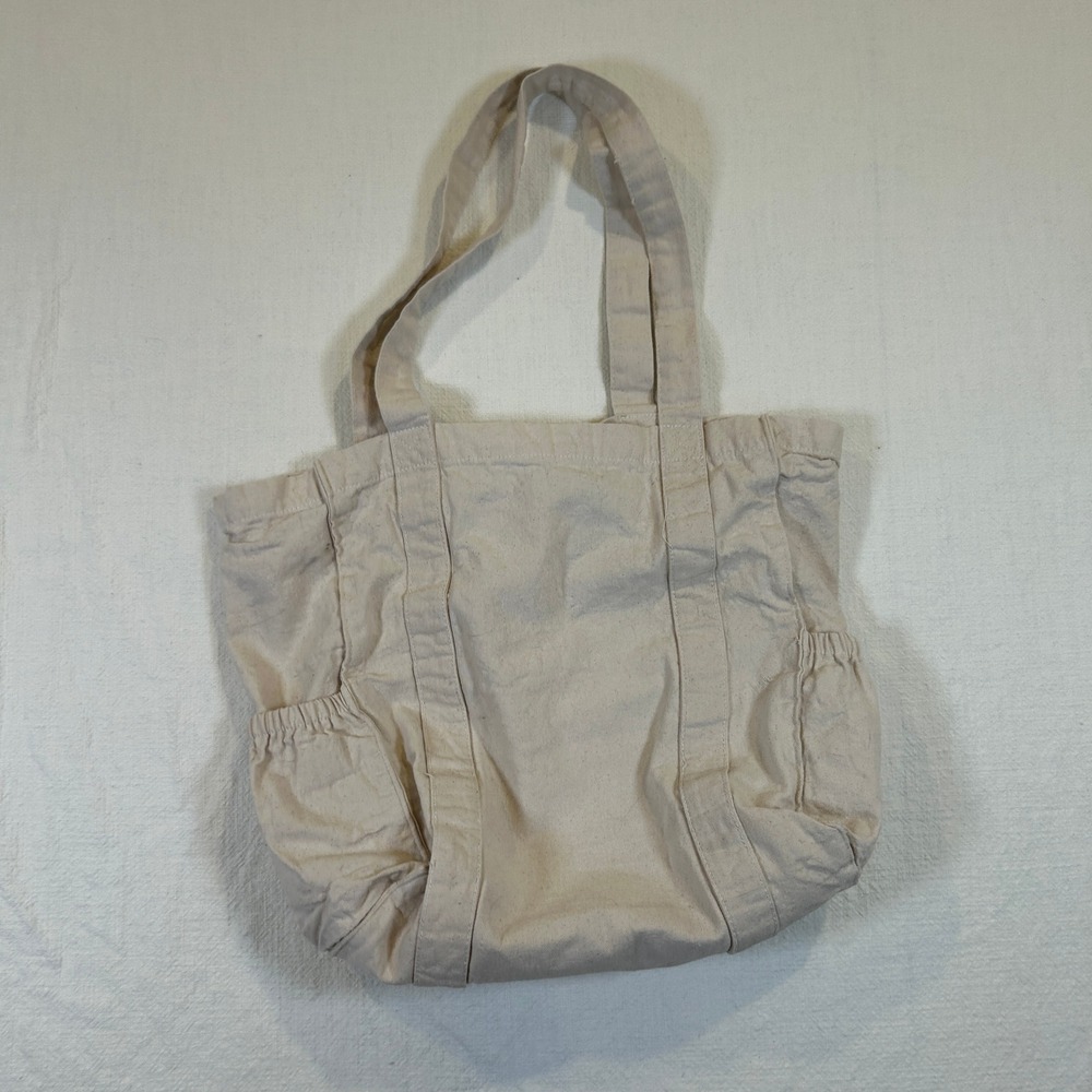 Apple Corporate Employee Canvas Tote Bag Cream Embroidered Logo Tech Swag - Picture 3 of 7